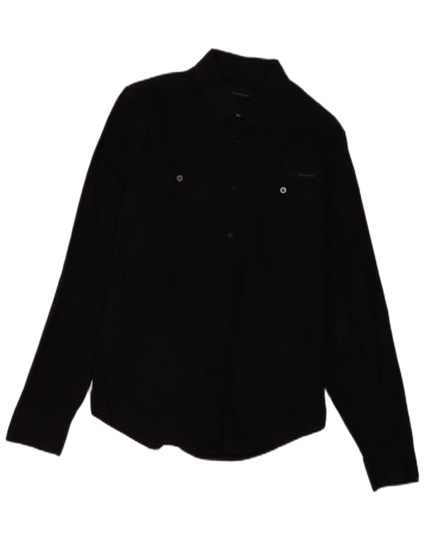 Calvin Klein Mens Shirt Medium Black Cotton