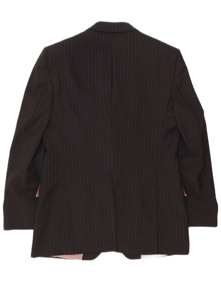 Hugo Boss Mens 3 Button Blazer Jacket IT 52 XL Black Pinstripe Wool Classic