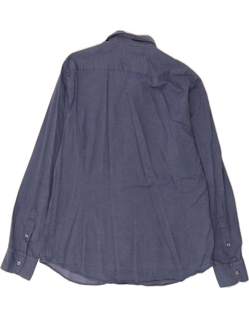MASSIMO DUTTI Mens Shirt XL Blue Geometric Cotton Vintage Massimo Dutti and Second-Hand Massimo Dutti from Messina Hembry 