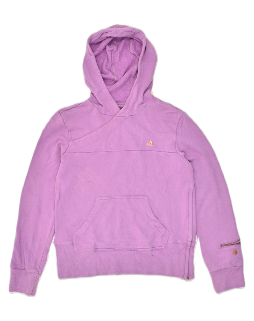 ADIDAS Womens Hoodie Jumper UK 12 Medium Purple Cotton | Vintage Adidas | Thrift | Second-Hand Adidas | Used Clothing | Messina Hembry 