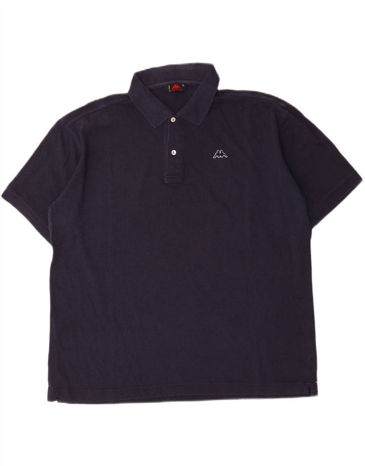 Kappa Mens Polo Shirt XL Navy Blue Cotton
