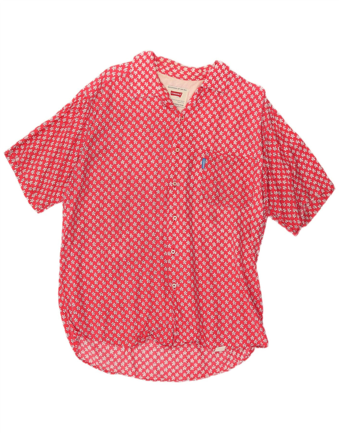 Carrera Mens Short Sleeve Shirt XL Red Floral