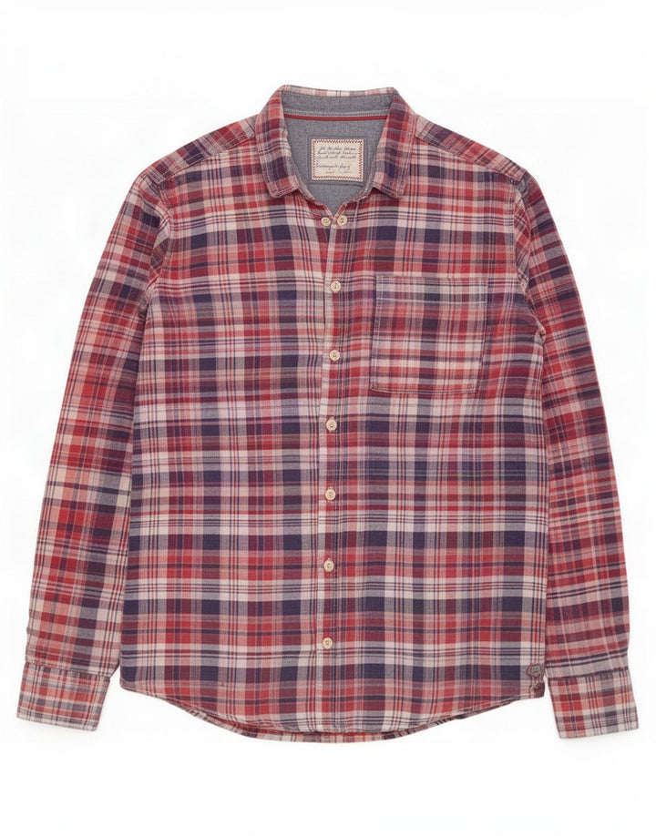 Fat Face Mens Flannel Shirt Medium Red Plaid Cotton