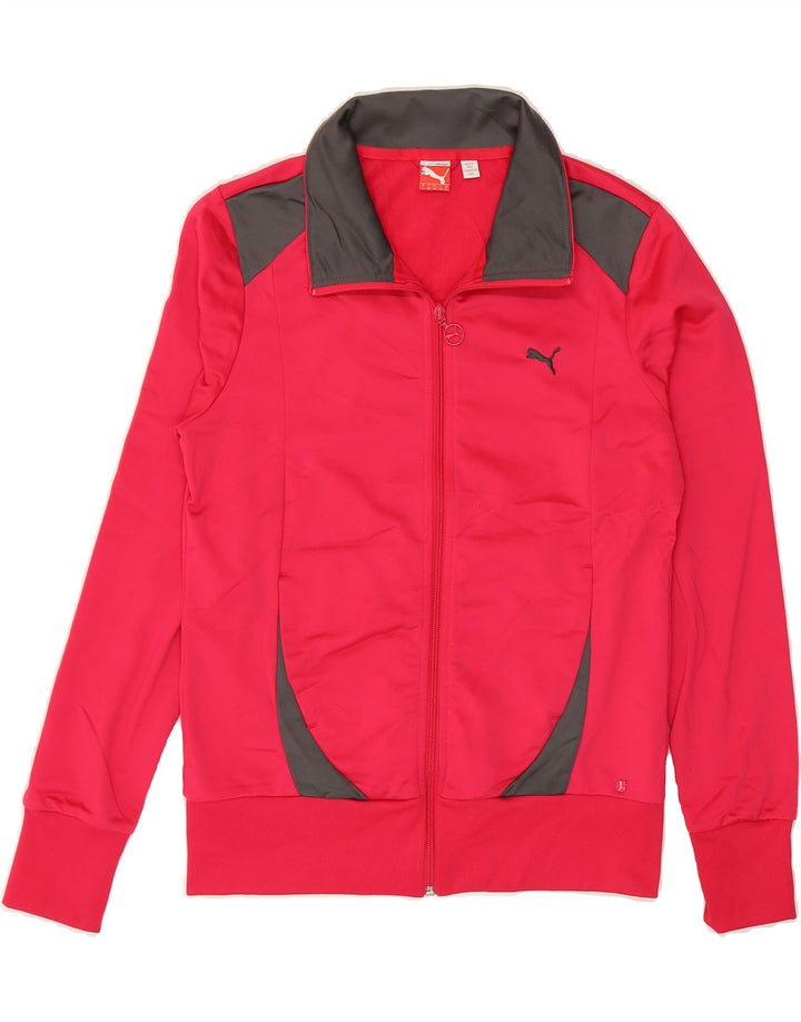 PUMA Womens Tracksuit Top Jacket UK 14 Medium Red Colourblock Polyester Vintage Puma and Second-Hand Puma from Messina Hembry 
