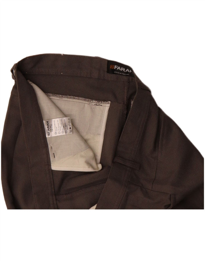FARAH Mens Straight Casual Trousers W34 L27 Grey Polyester