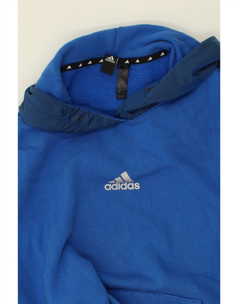 ADIDAS Mens Graphic Hoodie Jumper Medium Blue Cotton | Vintage Adidas | Thrift | Second-Hand Adidas | Used Clothing | Messina Hembry 