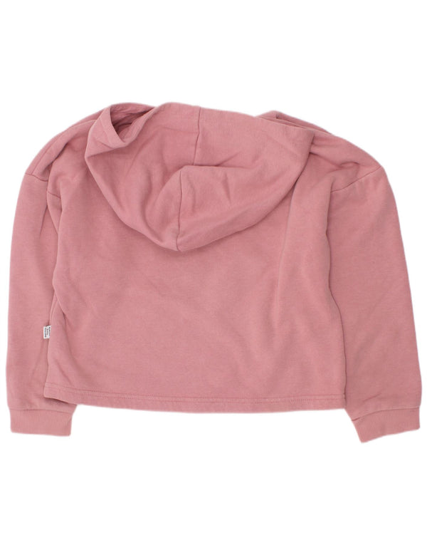 Puma Girls Graphic Hoodie Jumper 7-8 Years Pink Cotton