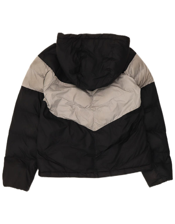 Nike Boys Hooded Padded Jacket 12-13 Years Large Black Colourblock