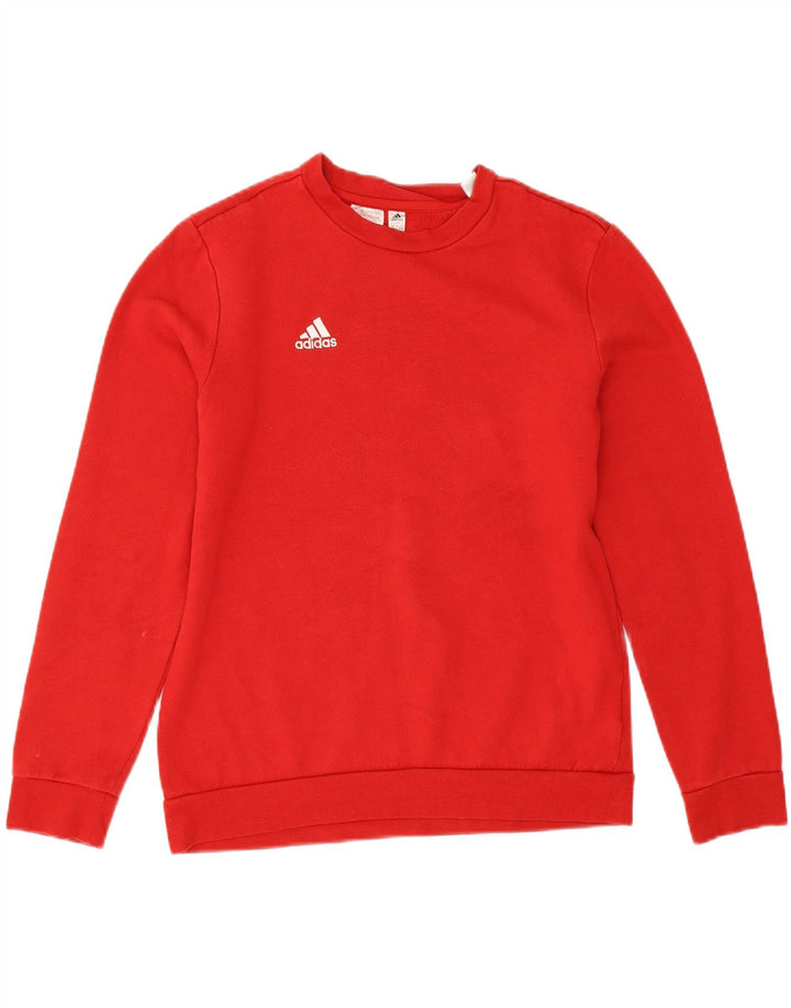 Adidas Boys Sweatshirt Jumper 13-14 Years Red Cotton