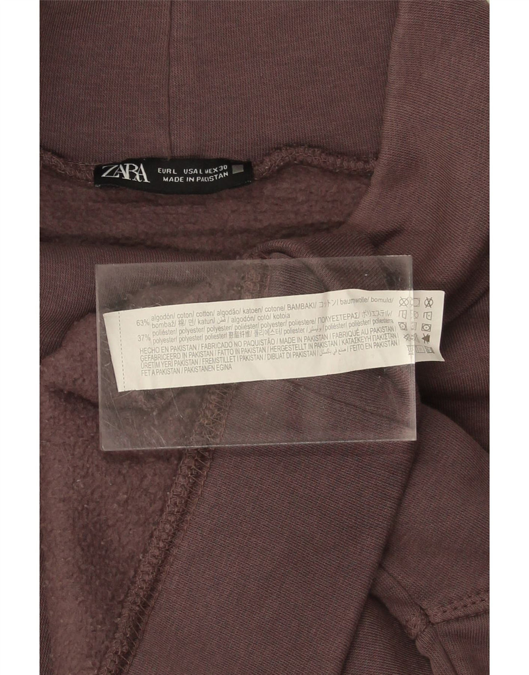 ZARA Womens Oversized Sweatshirt Jumper UK 16 Large Purple Cotton Vintage Zara and Second-Hand Zara from Messina Hembry 