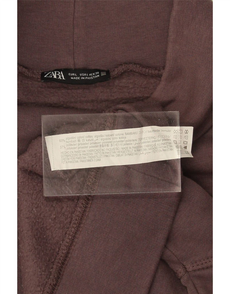 ZARA Womens Oversized Sweatshirt Jumper UK 16 Large Purple Cotton Vintage Zara and Second-Hand Zara from Messina Hembry 