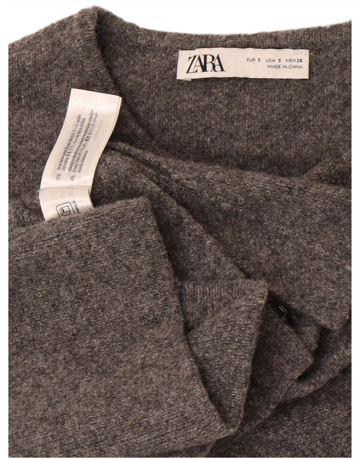 Zara Womens Vest Tank Top UK 10 Small Grey Wool
