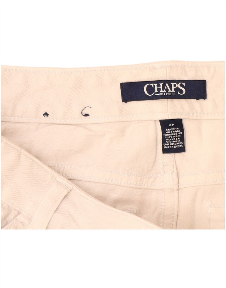 Chaps Womens Petite Straight Cropped Trousers US 8 Medium W28 L25 Off White