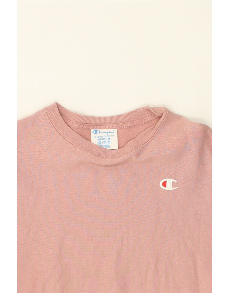 CHAMPION Womens Sweatshirt Jumper UK 14 Medium Pink Cotton | Vintage Champion | Thrift | Second-Hand Champion | Used Clothing | Messina Hembry 