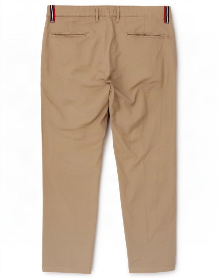 Fred Perry Womens Cropped Trousers W31 L25 Beige Cotton