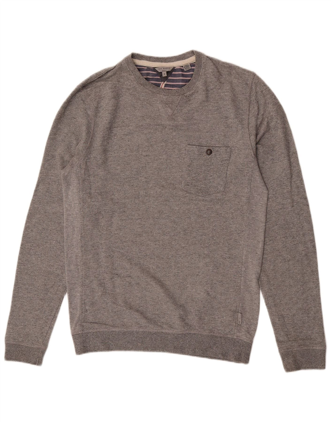 Ted Baker Mens Sweatshirt Jumper Size 2 Small Grey Flecked Cotton