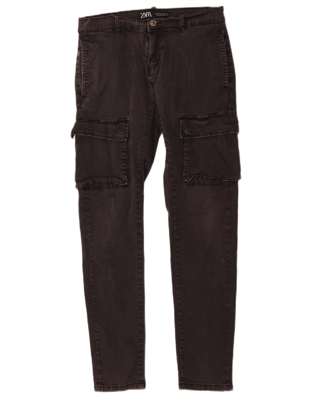Zara Mens Cargo Slim Jeans EU 38 Small W30 L30 Grey Cotton