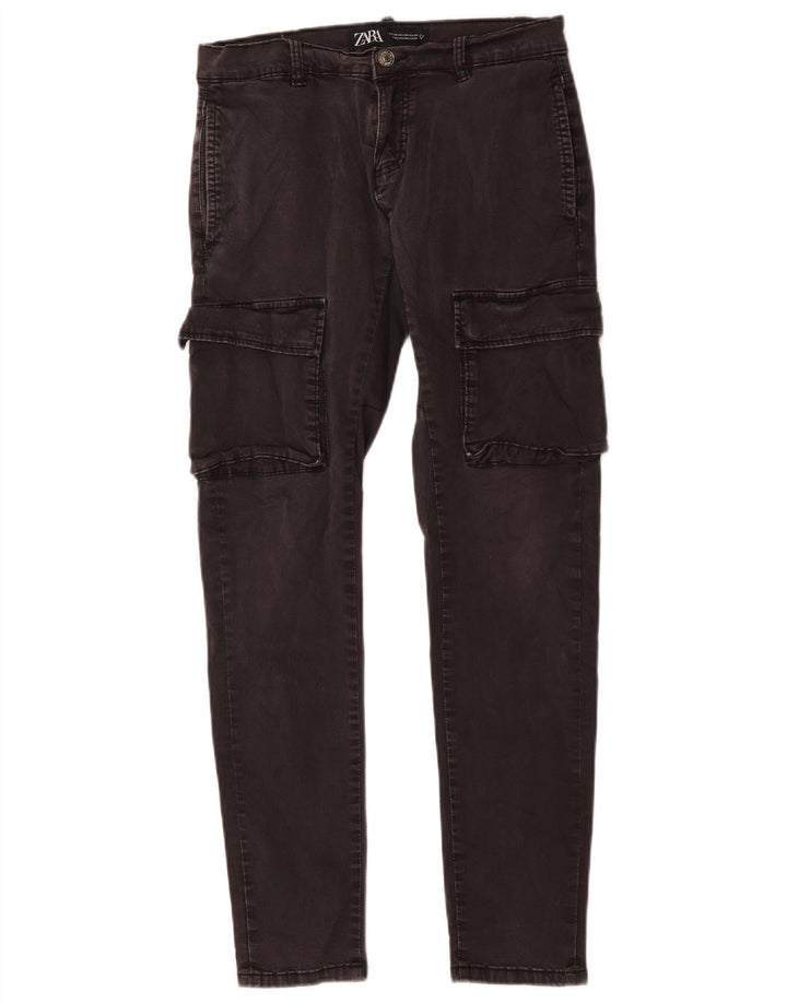 Zara Mens Cargo Slim Jeans EU 38 Small W30 L30 Grey Cotton