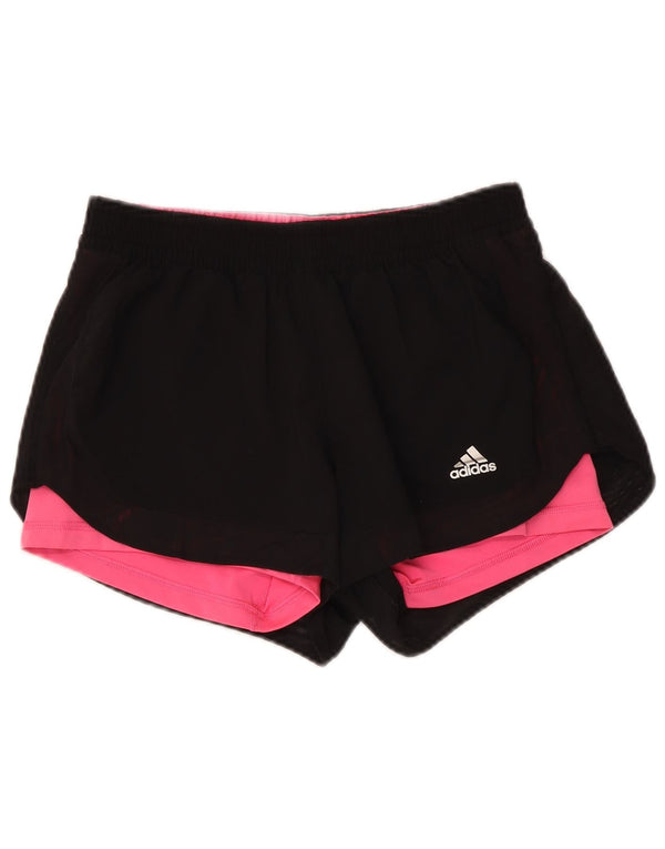 Adidas Womens Climalite Sport Shorts UK 8/10 Small Black Polyester