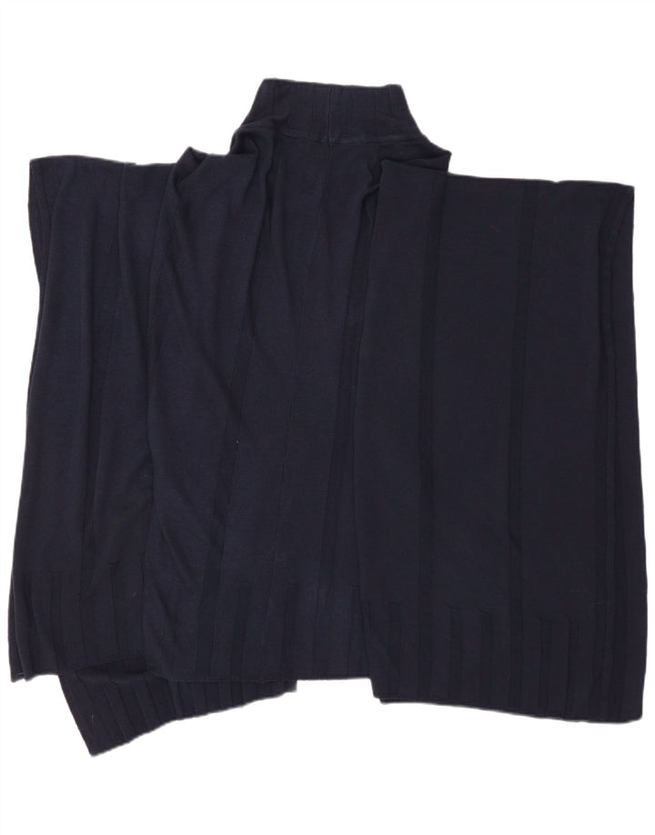 Marks & Spencer Womens Poncho Jumper One Size Navy Blue Viscose