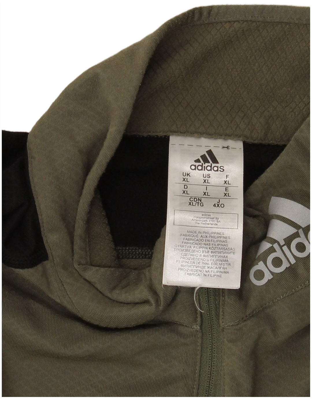 Adidas Mens Aeroready Zip Neck Pullover Tracksuit Top XL Khaki Colourblock