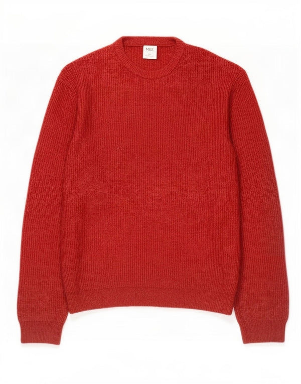Marks & Spencer Mens Crew Neck Jumper Sweater 2XL Red Polyamide