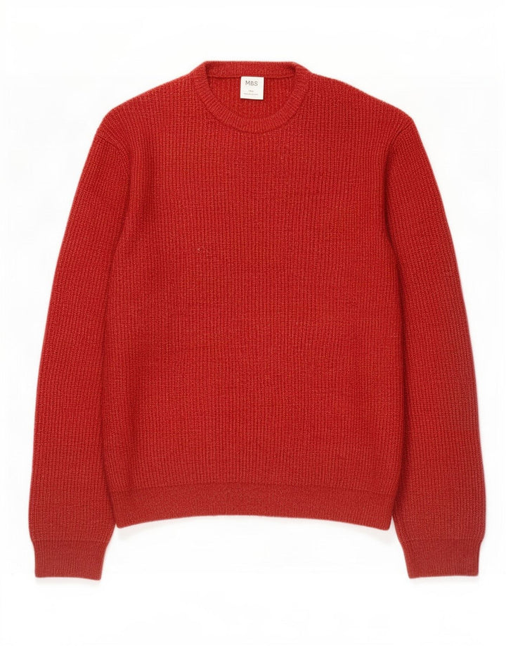 Marks & Spencer Mens Crew Neck Jumper Sweater 2XL Red Polyamide