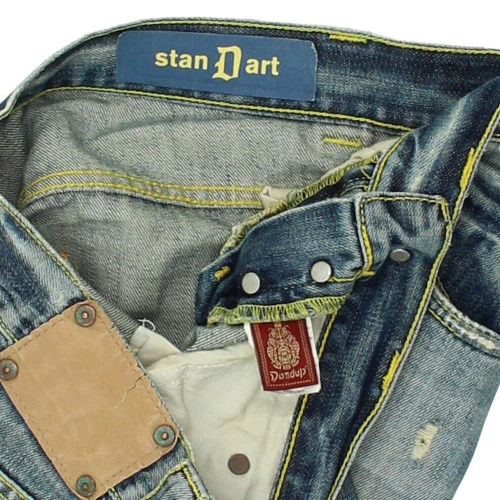 Dondup Stan Dart Womens Blue Distressed Low Rise Jeans | Vintage Designer Denim | Vintage Messina Hembry | Thrift | Second-Hand Messina Hembry | Used Clothing | Messina Hembry 