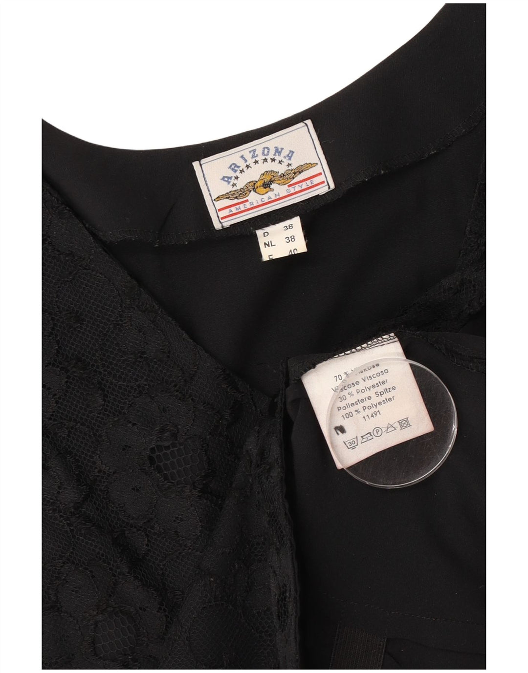 Arizona Womens Waistcoat EU 38 Medium Black Floral Viscose