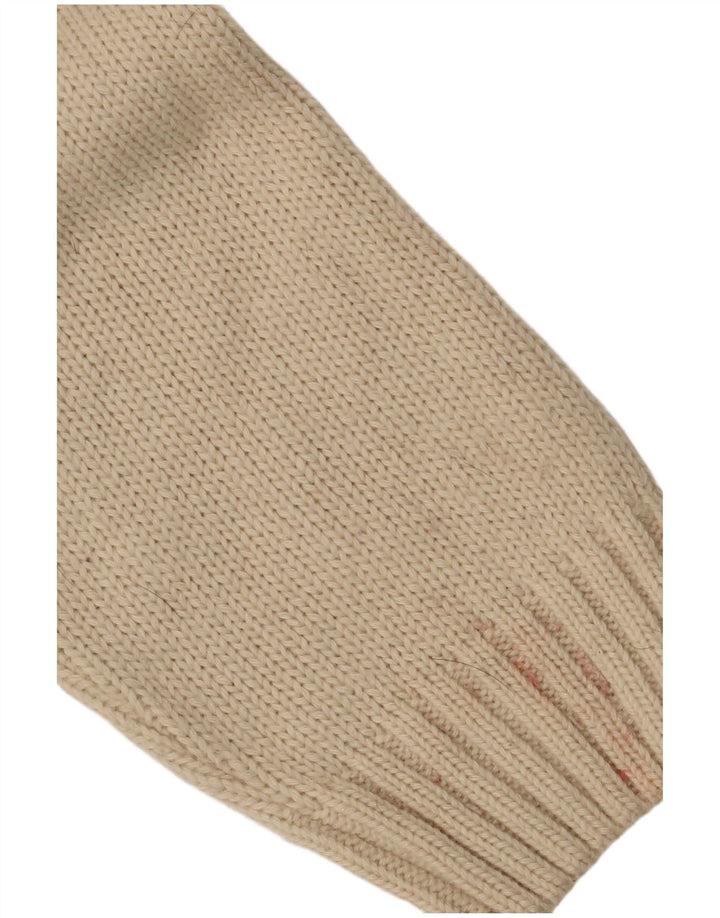Fiume Mens Cardigan Sweater IT 54 XL Beige Wool