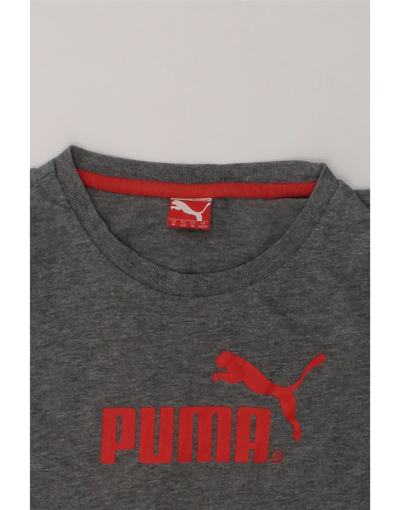 PUMA Boys Graphic T-Shirt Top 9-10 Years Medium Grey Cotton | Vintage Puma | Thrift | Second-Hand Puma | Used Clothing | Messina Hembry 