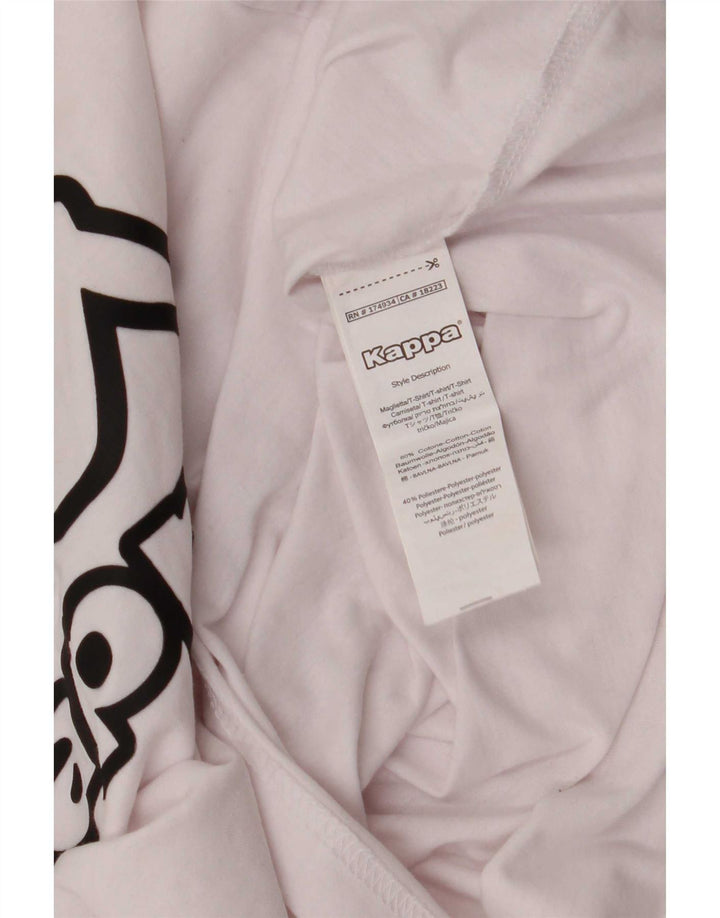 Kappa Mens Graphic T-Shirt Top Medium White Cotton