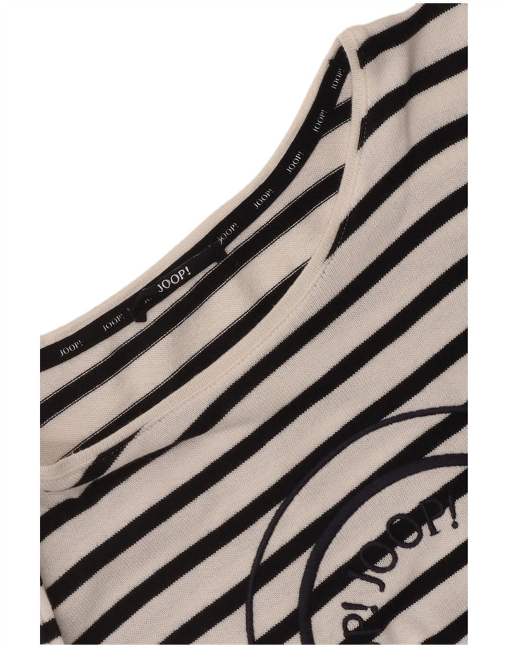 Joop Womens Graphic 3/4 Sleeve Jumper Dress UK 12 Medium White Striped