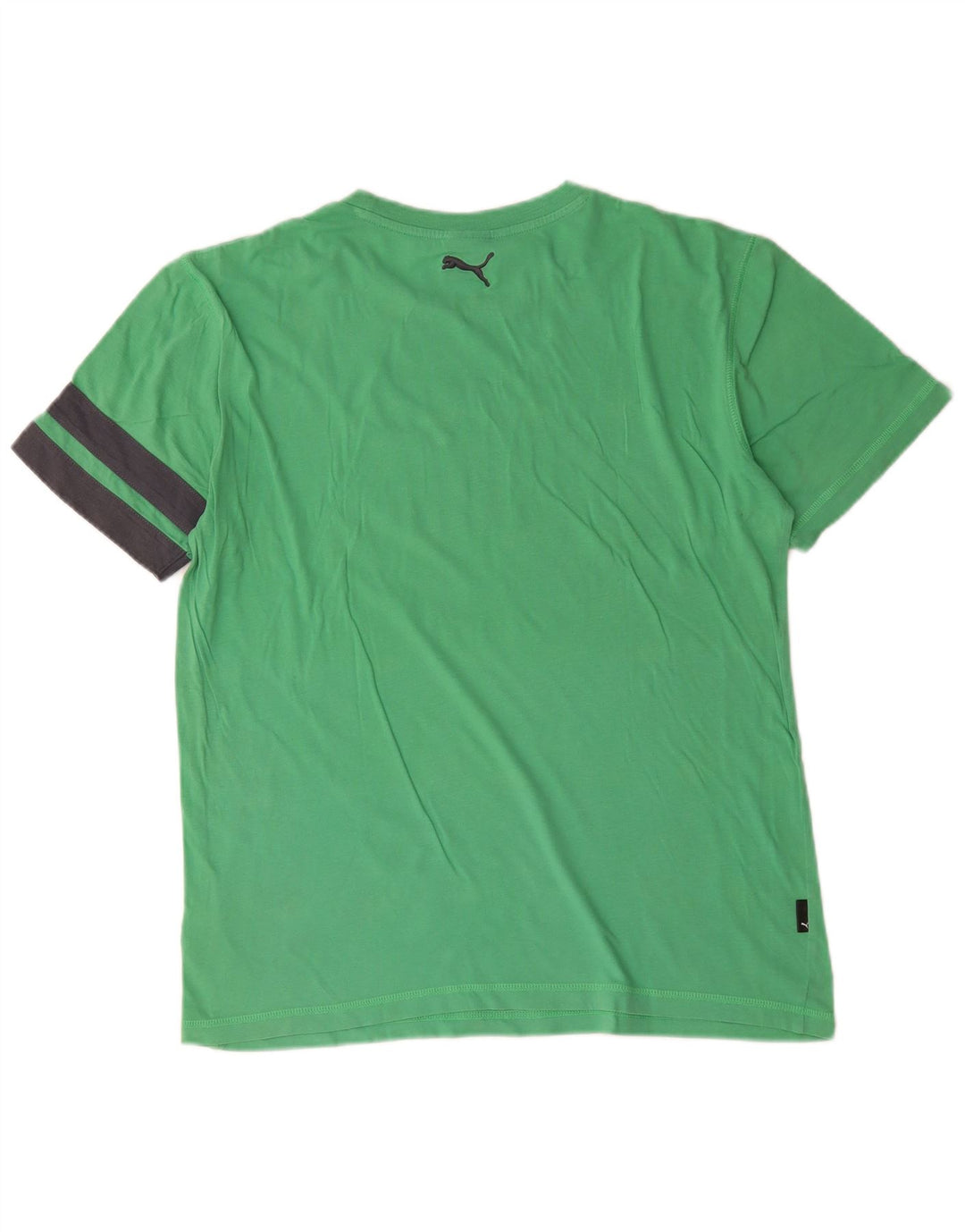 Puma Mens Graphic T-Shirt Top Medium Green Colourblock Cotton