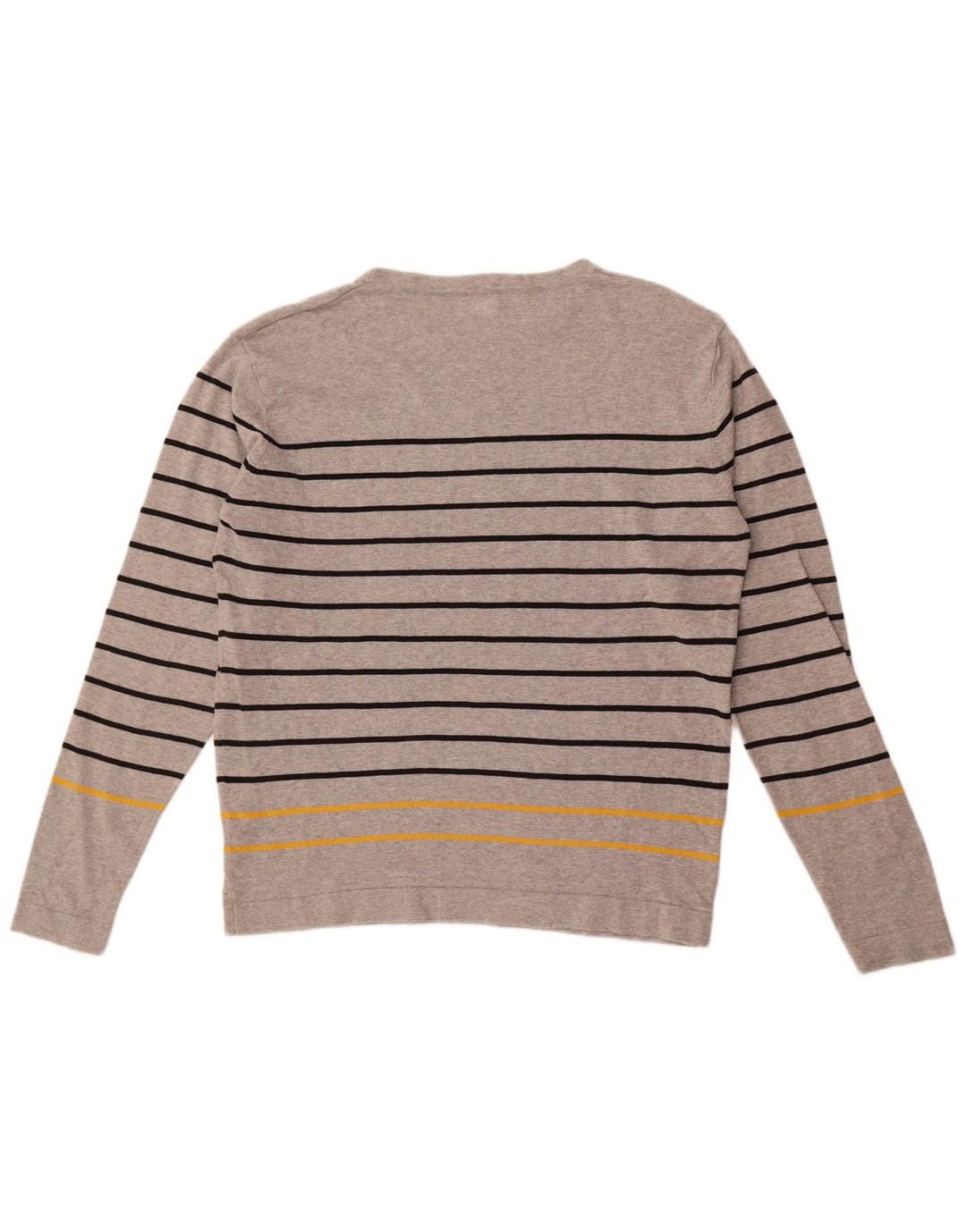Jack & Jones Mens Top Long Sleeve 2XL Grey Striped Cotton
