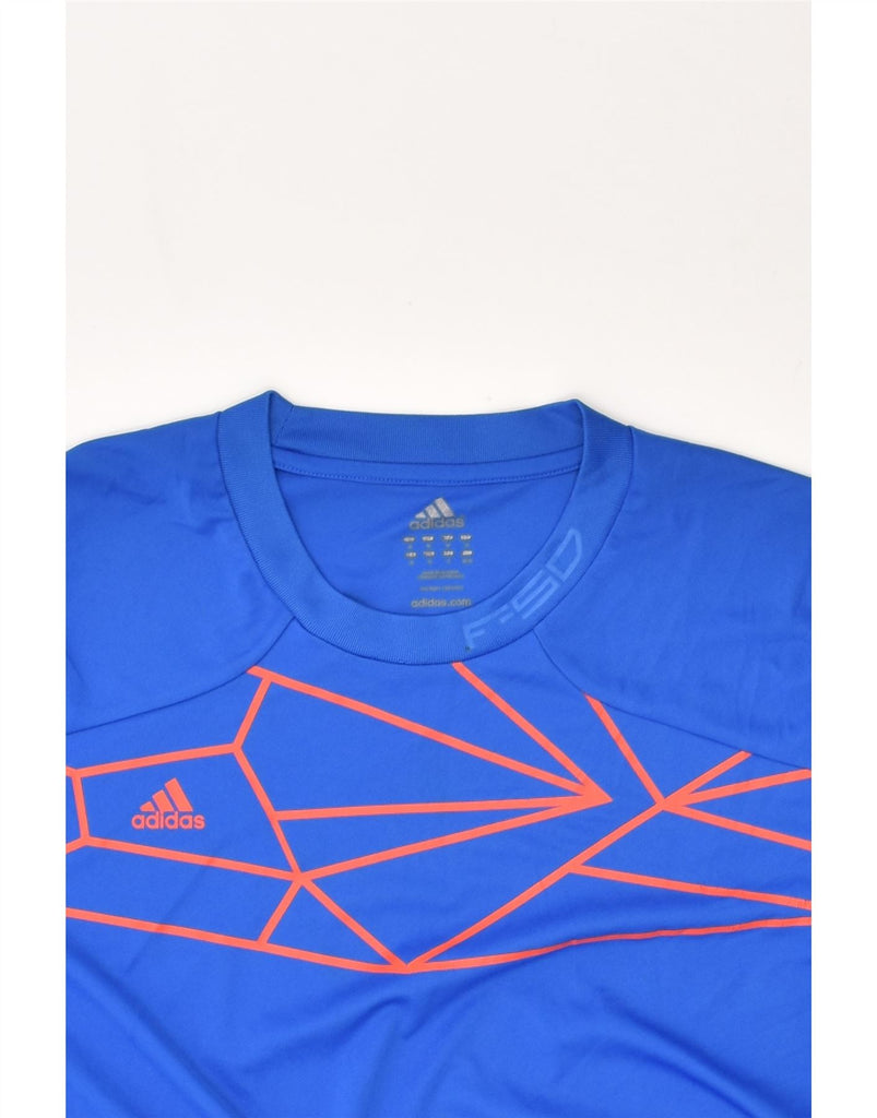 ADIDAS Mens Graphic T-Shirt Top Medium Blue Polyester | Vintage Adidas | Thrift | Second-Hand Adidas | Used Clothing | Messina Hembry 