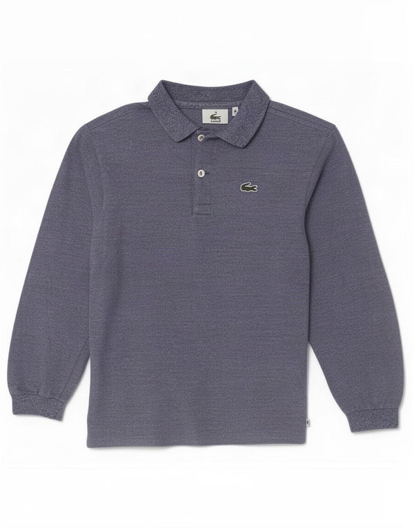 Lacoste Boys Long Sleeve Polo Shirt 9-10 Years Blue Cotton