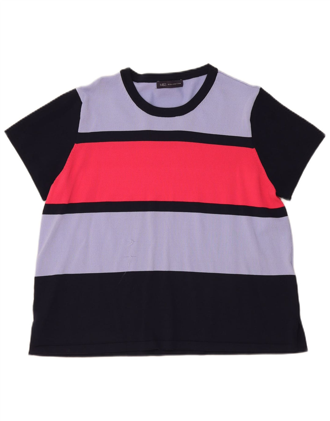 Marks & Spencer Womens T-Shirt Top UK 20 2XL Multicoloured Striped