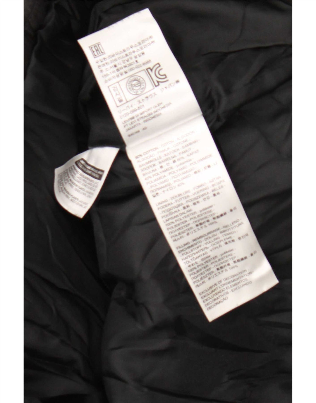 Levi's Mens Hooded Padded Jacket UK 38 Medium Black Cotton
