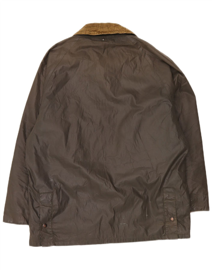 Vintage Mens Waxed Cotton Jacket UK 40 Large Green