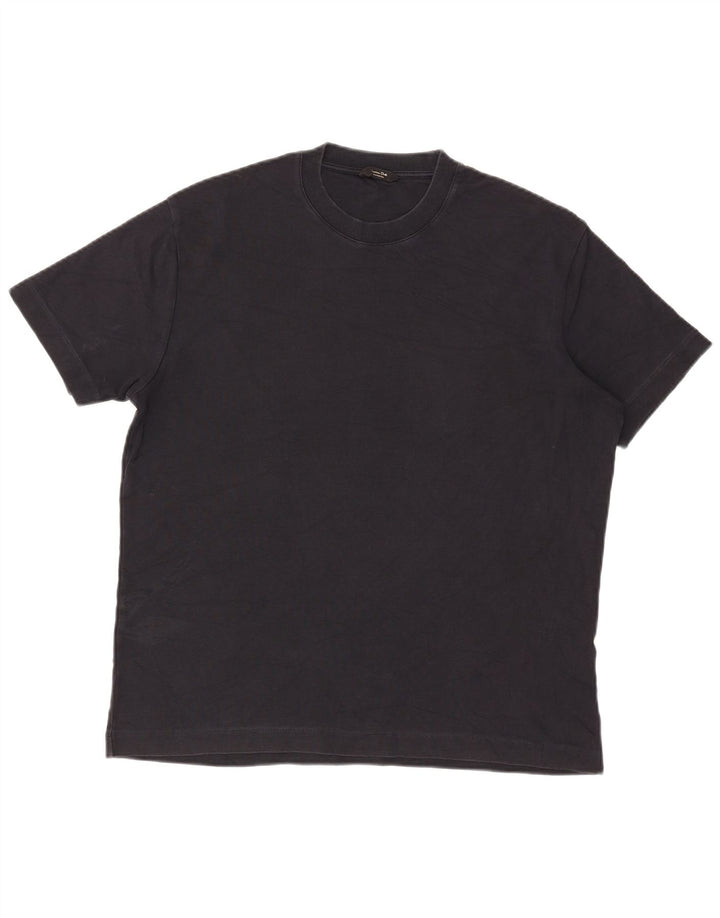 Massimo Dutti Mens T-Shirt Top Medium Black Cotton