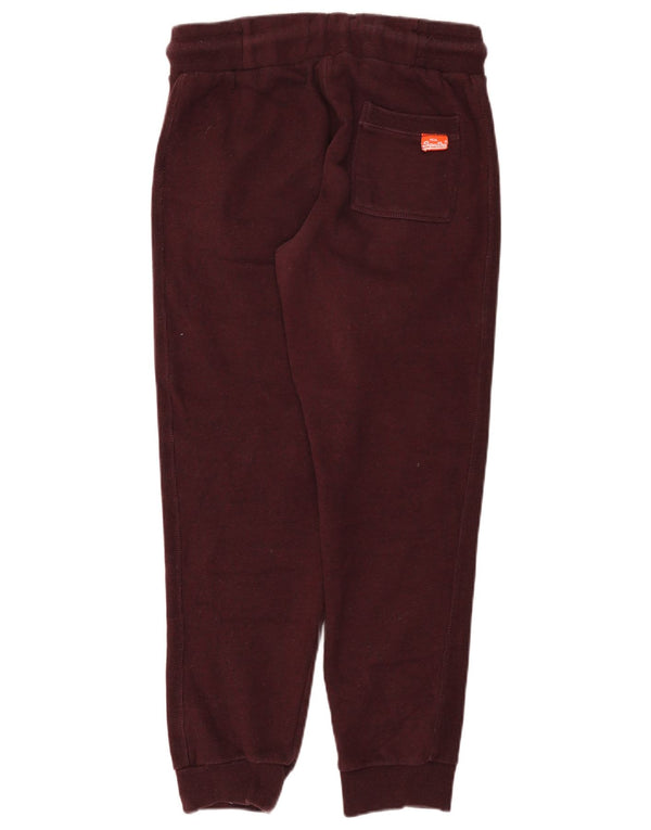 Superdry Womens Slim Fit Tracksuit Trousers Joggers UK 14 Medium Burgundy