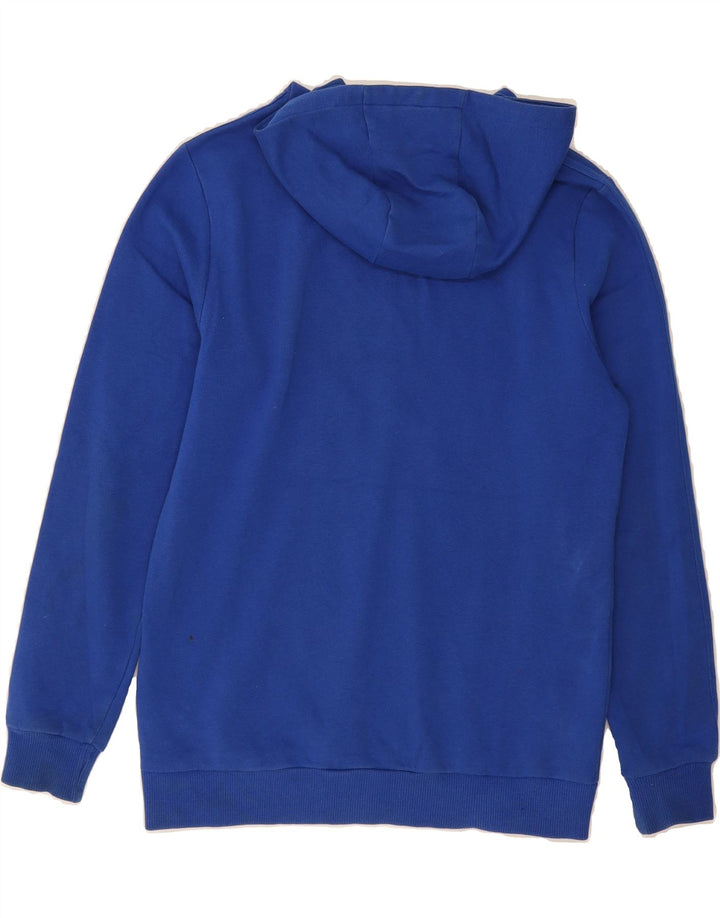 ADIDAS Womens Graphic Hoodie Jumper UK 14 Medium Blue Polyester Vintage Adidas and Second-Hand Adidas from Messina Hembry 