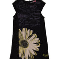 DESIGUAL Girls Sleeveless Graphic Basic Dress 3-4 Years Black Cotton | Vintage Desigual | Thrift | Second-Hand Desigual | Used Clothing | Messina Hembry 