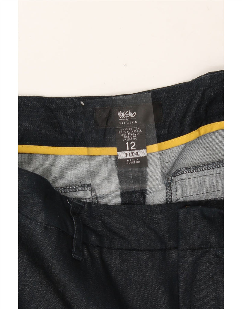 MOSSIMO Womens Straight Cropped Trousers US 12 Large W34 L24 Navy Blue Vintage Mossimo and Second-Hand Mossimo from Messina Hembry 