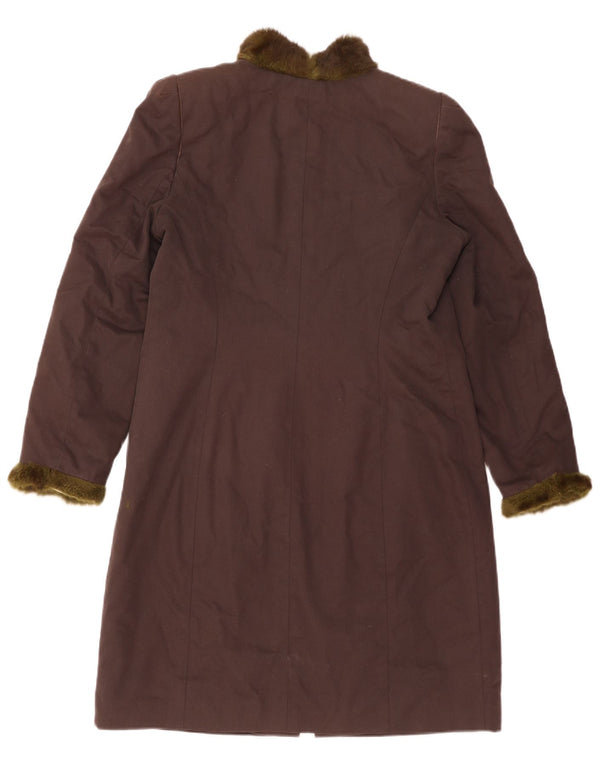 Hugo Boss Womens Overcoat UK 16 Large  Brown Cotton