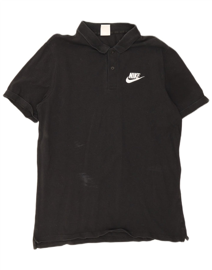 Nike Mens Polo Shirt Large Black Cotton