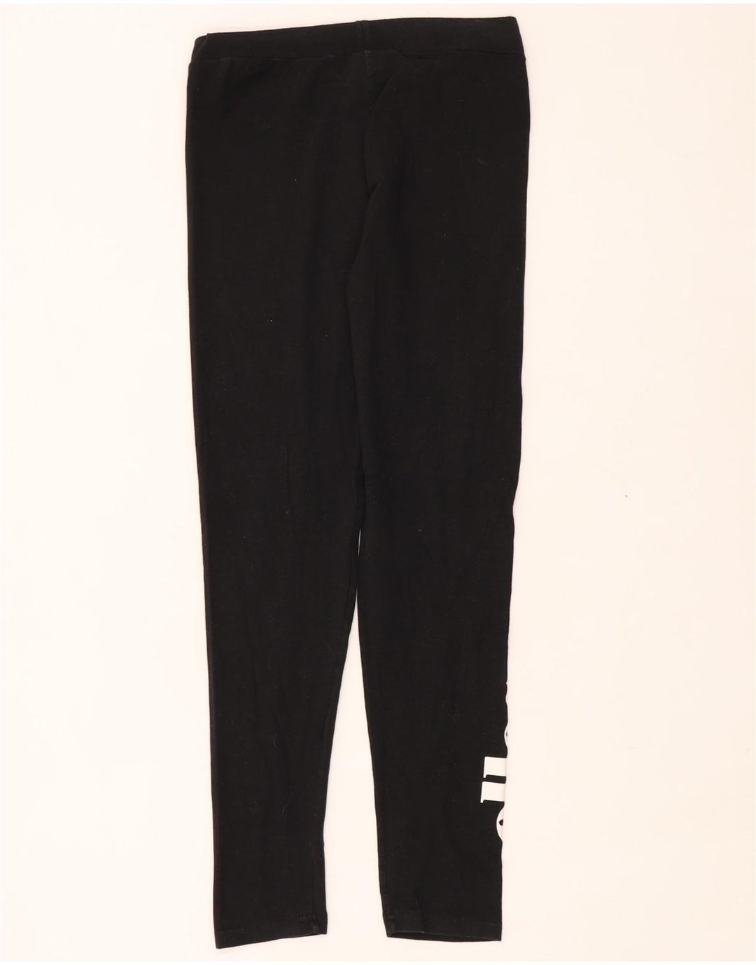 Ellesse Womens Graphic Leggings UK 14 Medium Black Cotton
