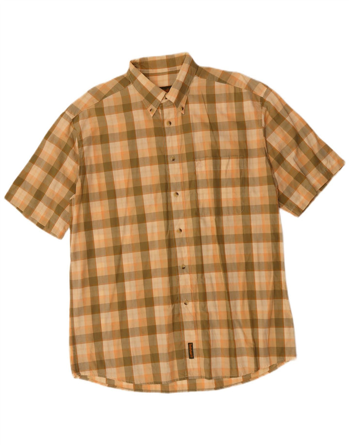TIMBERLAND Mens Shirt Medium Khaki Check Cotton
