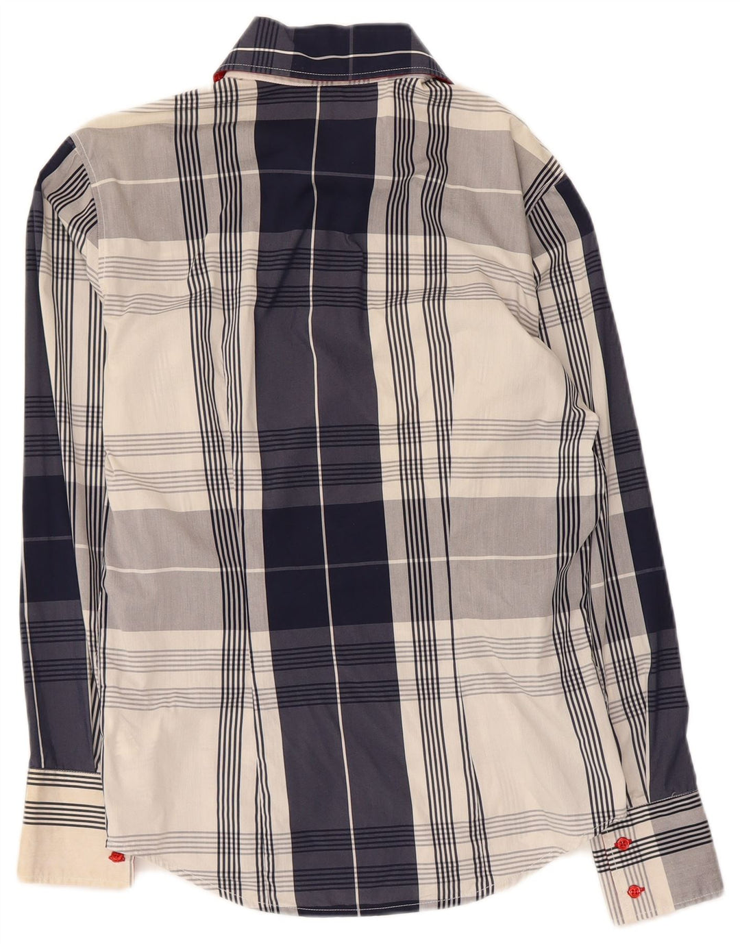 Naracamicie Mens Shirt XS Navy Blue Plaid Cotton